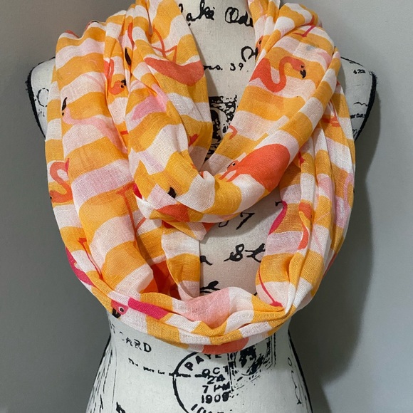 Spartina 449 flamingo floral retreat linen blend scarf shawl colorful summer. - Picture 7 of 14